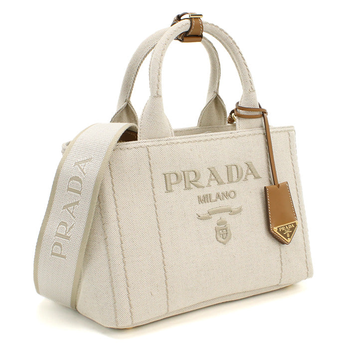 PRADA プラダ スモール リネンブレンド ハンドバッグ 1BG464 2CX9 V 8OM F0018 レディース ベージュ