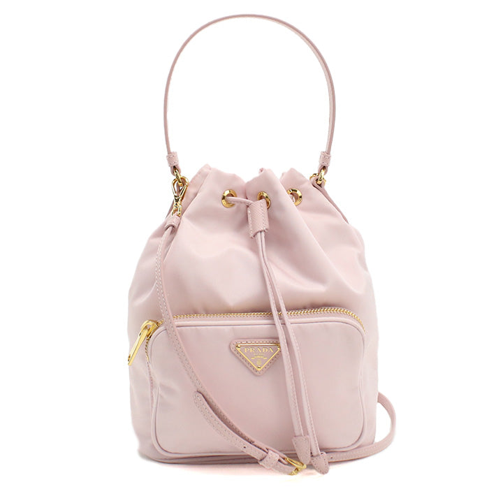 PRADA プラダ デュエット Re-Nylon バケットバッグ 1BH038 RV44 V UOO F0E18 レディース ピンク