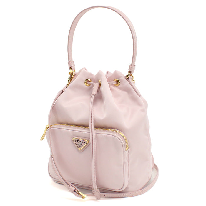 PRADA プラダ デュエット Re-Nylon バケットバッグ 1BH038 RV44 V UOO F0E18 レディース ピンク