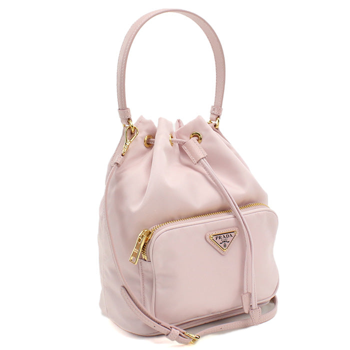 PRADA プラダ デュエット Re-Nylon バケットバッグ 1BH038 RV44 V UOO F0E18 レディース ピンク