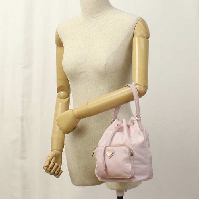 PRADA プラダ デュエット Re-Nylon バケットバッグ 1BH038 RV44 V UOO F0E18 レディース ピンク