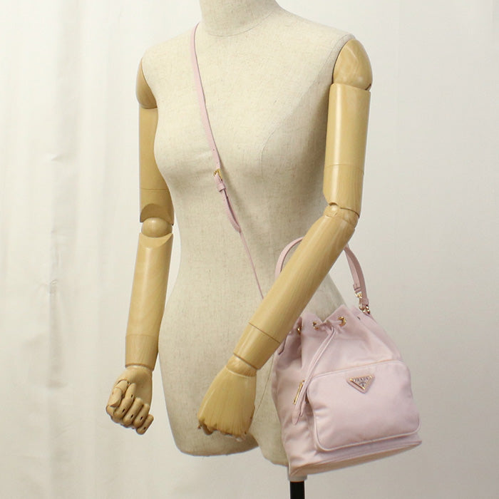 PRADA プラダ デュエット Re-Nylon バケットバッグ 1BH038 RV44 V UOO F0E18 レディース ピンク