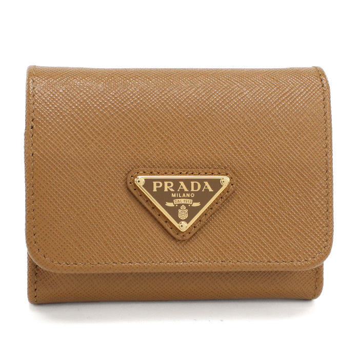 PRADA プラダ 三折財布小銭入付き 1MH044 QHH F03BH レディース ブラウン