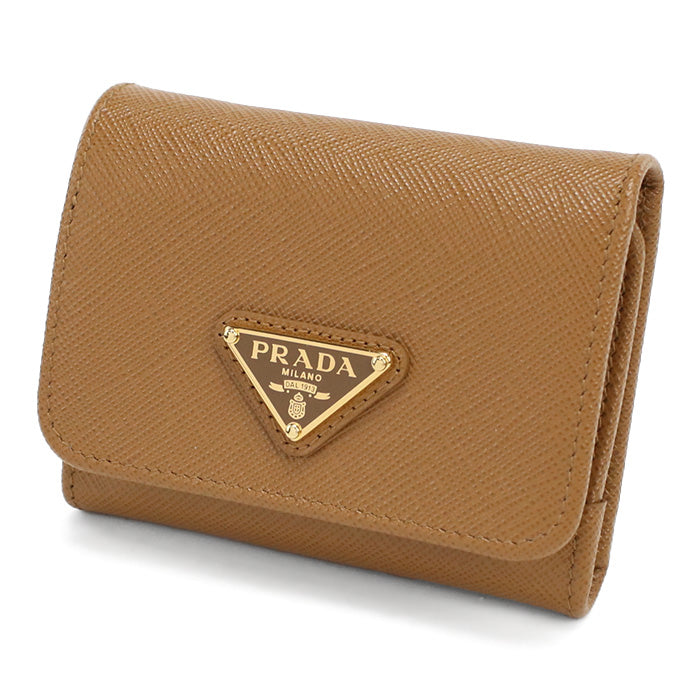 PRADA プラダ 三折財布小銭入付き 1MH044 QHH F03BH レディース ブラウン