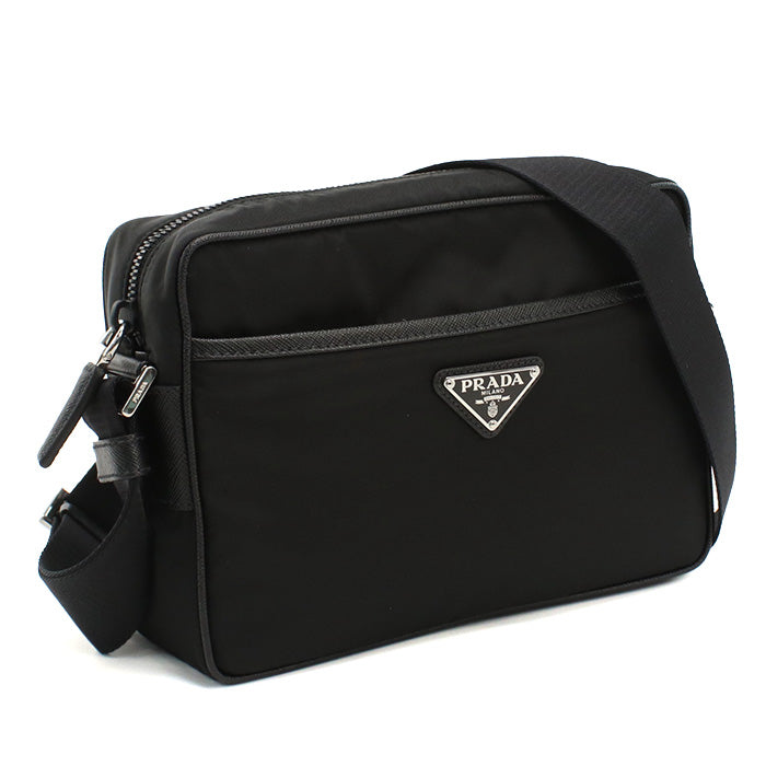 PRADA プラダ 斜め掛け　サフィアーノレザー ショルダーバッグ 2VH048 2DMH V XOO F0002 メンズ ブラック