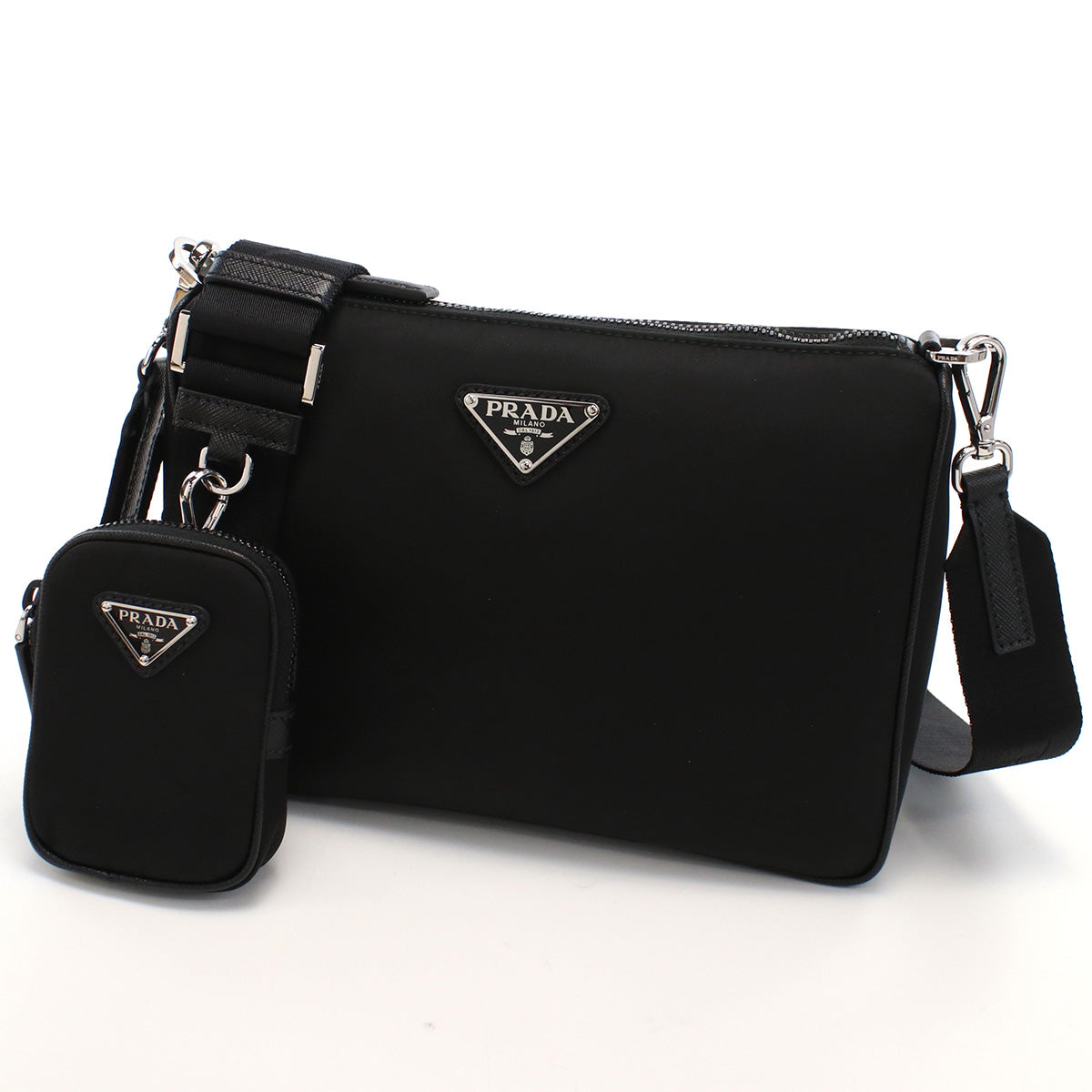 プラダ PRADA  斜め掛け ショルダーバッグ ブランド トライアングルロゴ2VH113　2DMH V XOP　F0002NERO ブラック bag-01