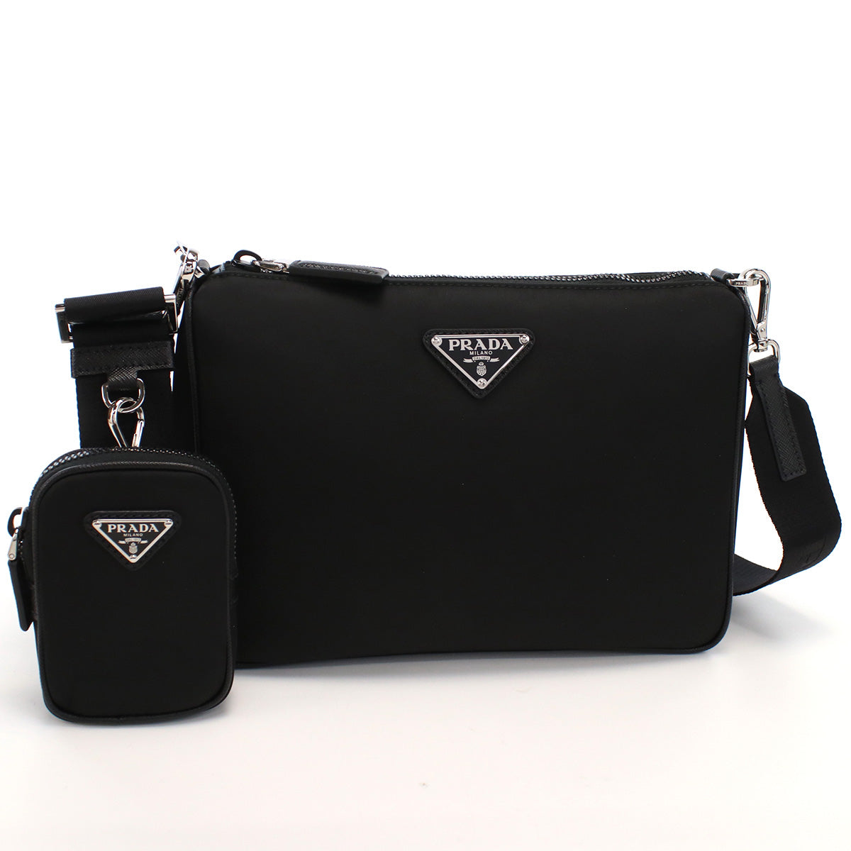 プラダ PRADA  斜め掛け ショルダーバッグ ブランド トライアングルロゴ2VH113　2DMH V XOP　F0002NERO ブラック bag-01