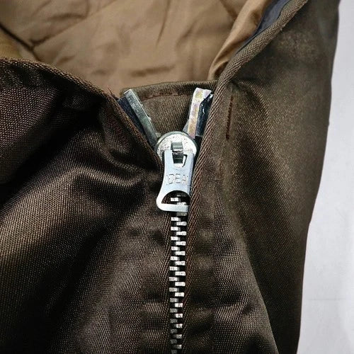 Uniform Unlimited Salopette da Volo L Cachi Nylon Fodera Trapuntata con Bretelle Cerniera TALON IDEAL Anni '60 Made in USA