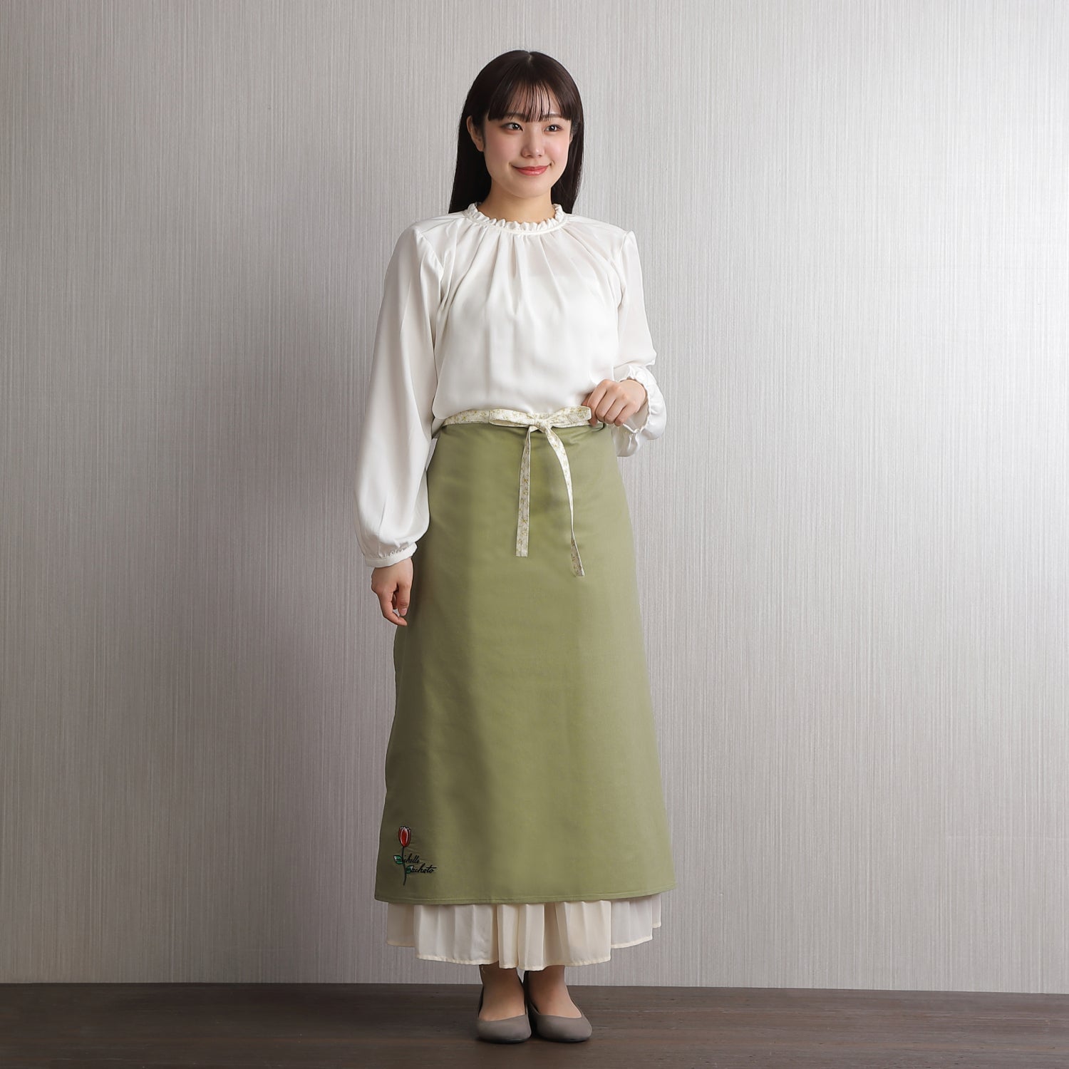 [Michelle Machoto] ミッシェルマコット イワツメクサ柄 ソムリエエプロン D-0603-2