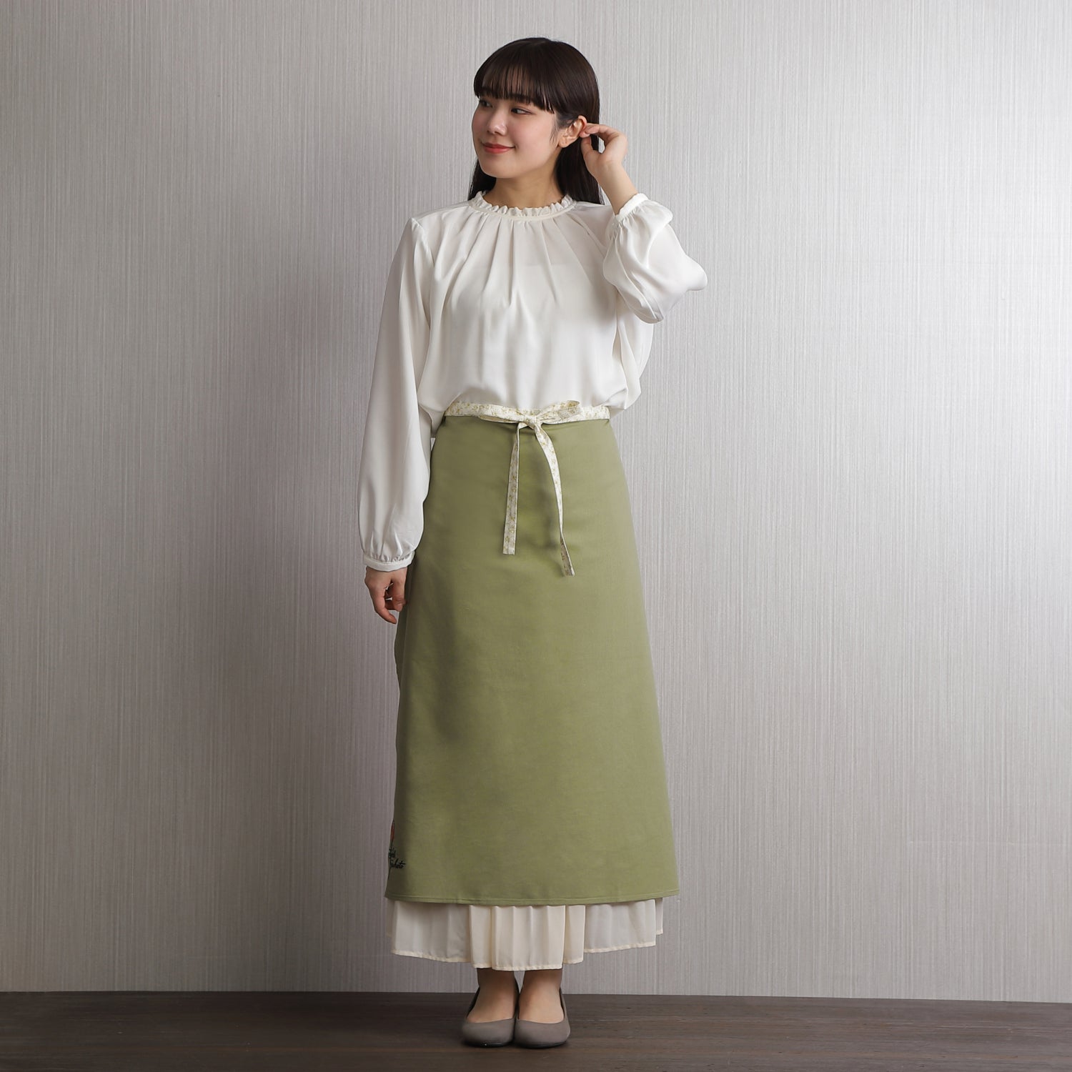 [Michelle Machoto] ミッシェルマコット イワツメクサ柄 ソムリエエプロン D-0603-2
