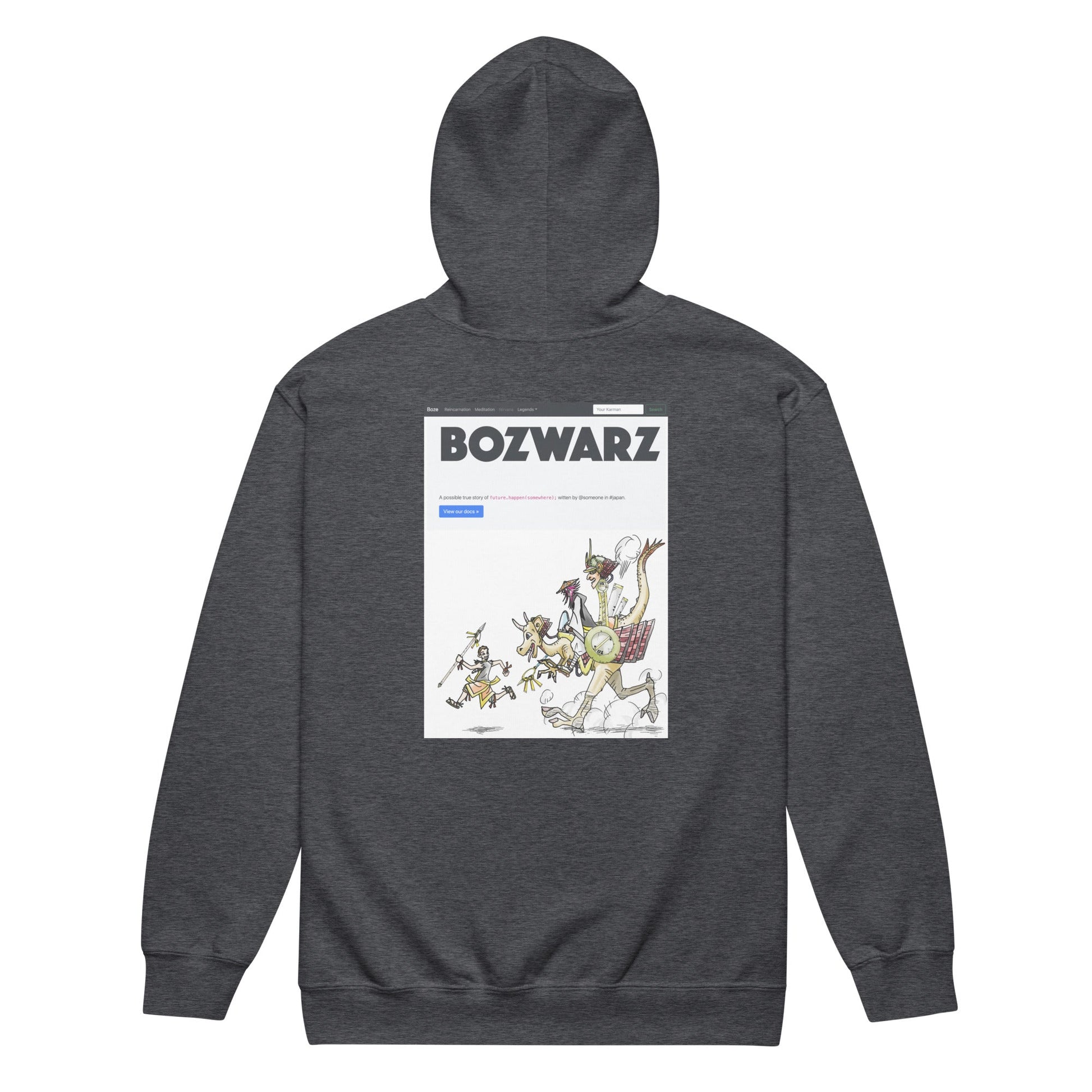 Felpa con cappuccio e zip in misto pesante unisex