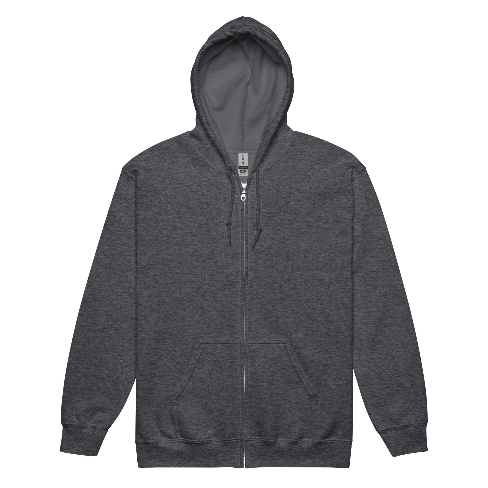 Felpa con cappuccio e zip in misto pesante unisex