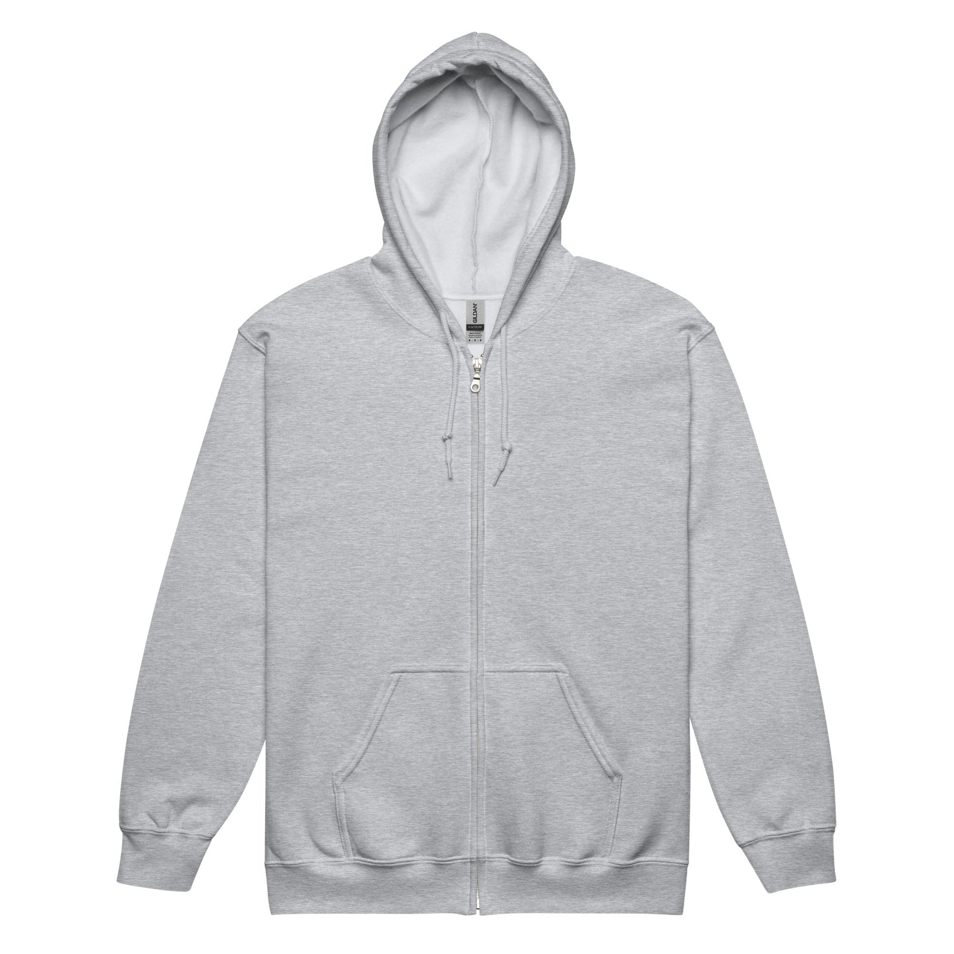 Felpa con cappuccio e zip in misto pesante unisex