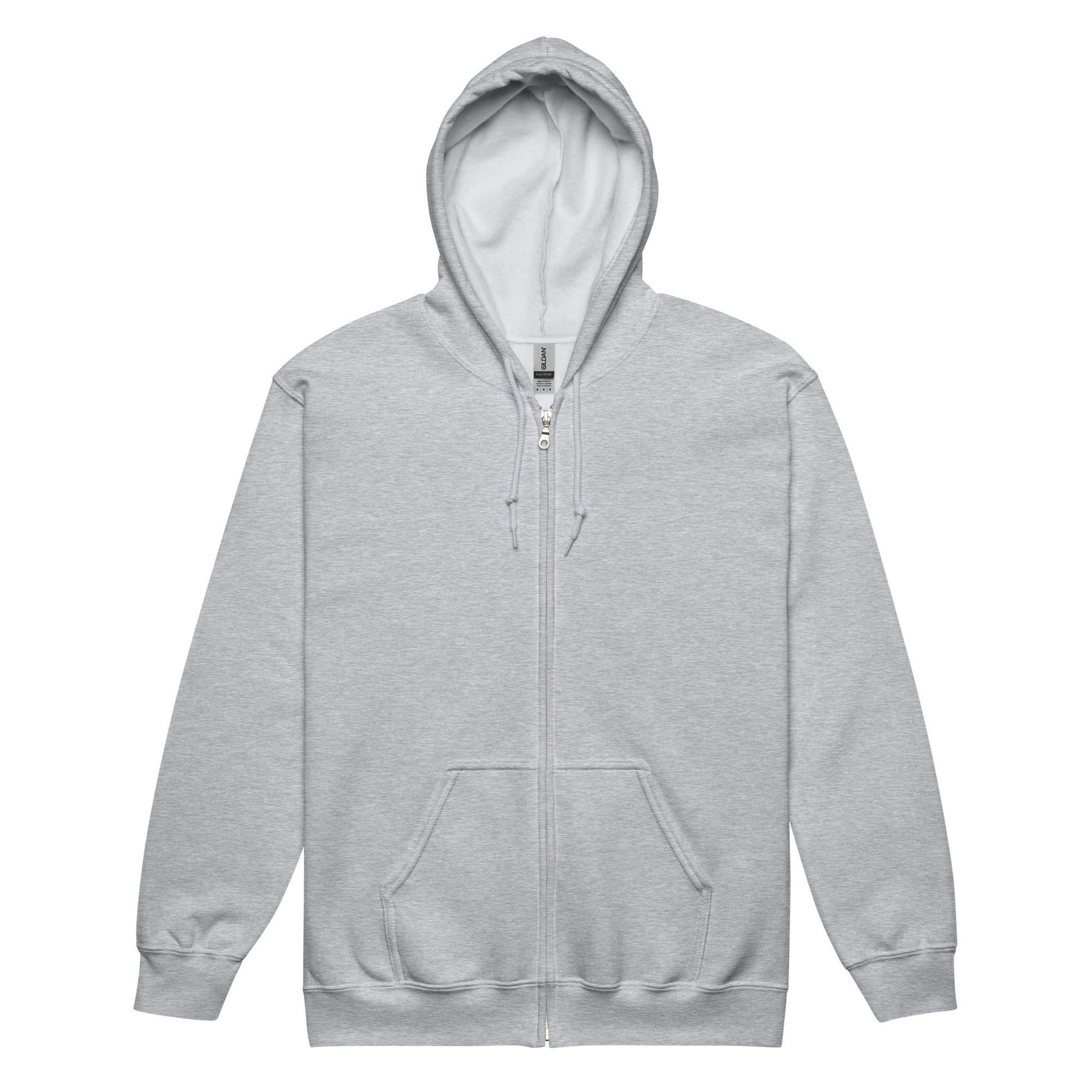 Felpa con cappuccio e zip in misto pesante unisex
