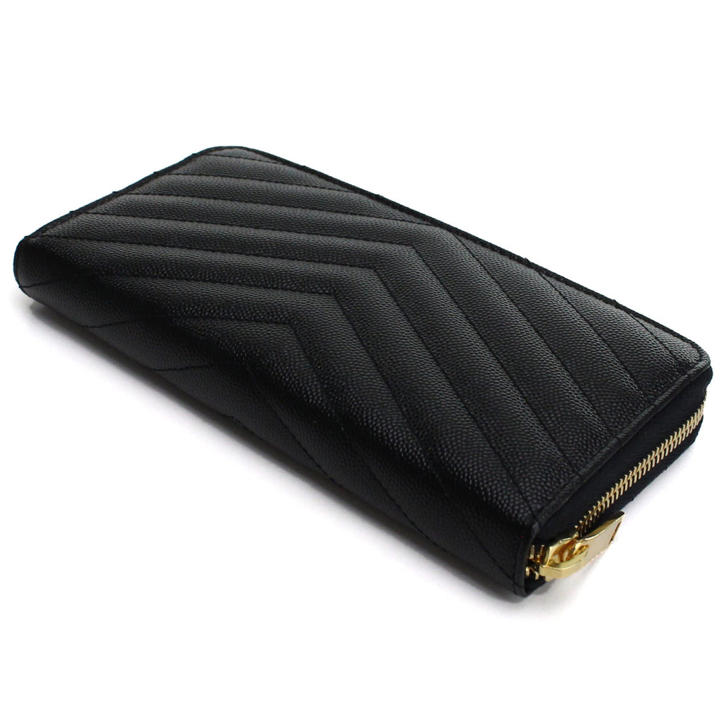 SAINT LAURENT サンローラン 長財布ラウンドファスナー 358094 BOW01 1000 MONOGRAM MATELASSE レディース ブラック